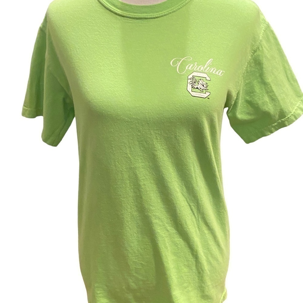 Comfort Colors University South Carolina Game Cocks Lime Green Graphic  T-Shirt